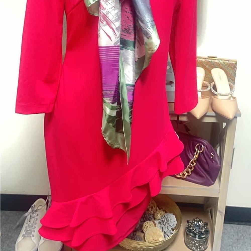 NWT PINK ❤️❤️❤️CALVIN KLEIN DRESS SZ**6 - Picture 4 of 8